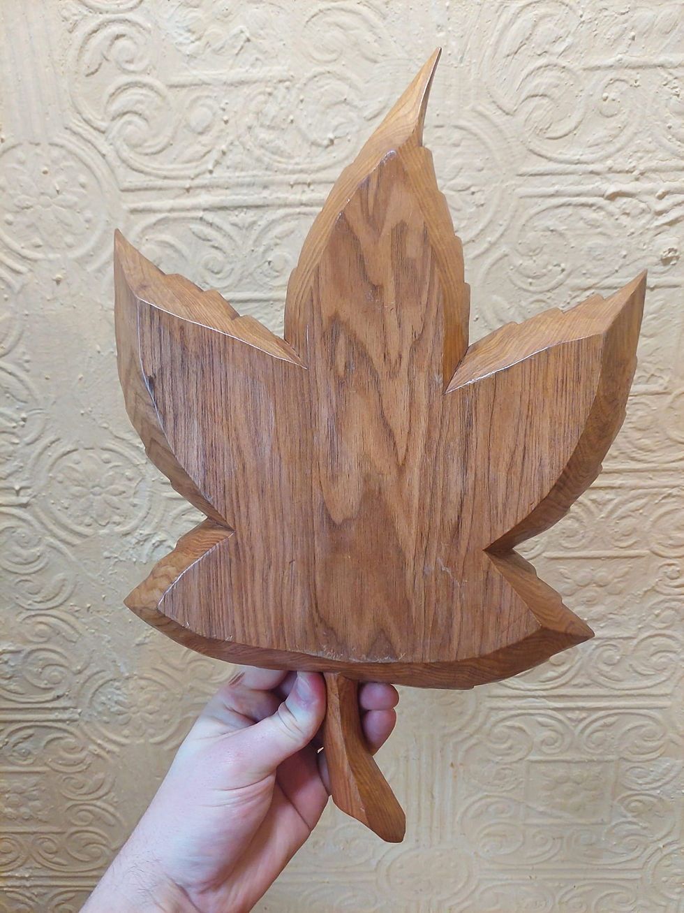 Thumbnail: Vintage Canadian Hand Carved Maple Leaves Serving Dishes