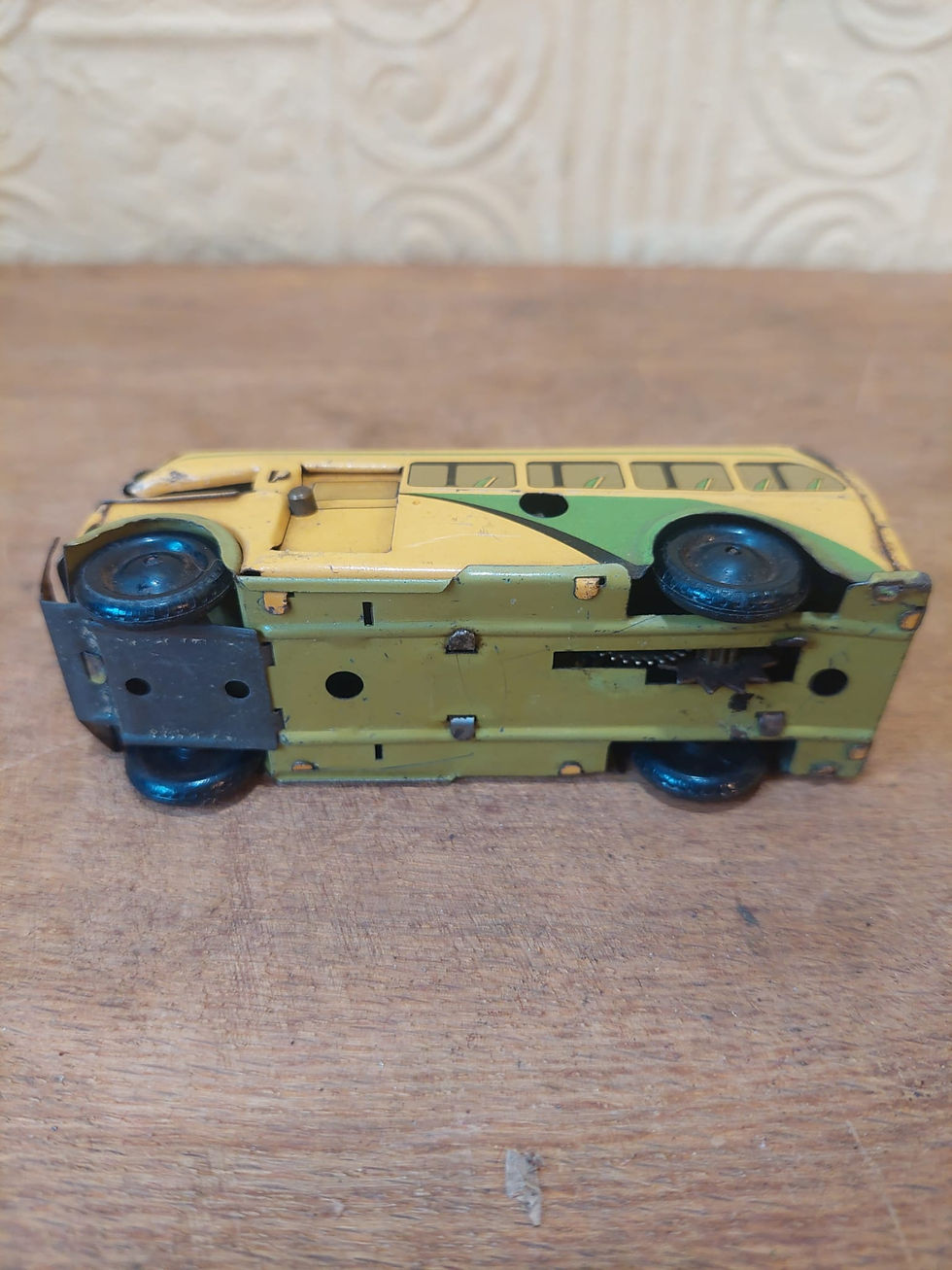 Thumbnail: Vintage Clockwork Tin Toy Wind-Up Coach Pocket Toy