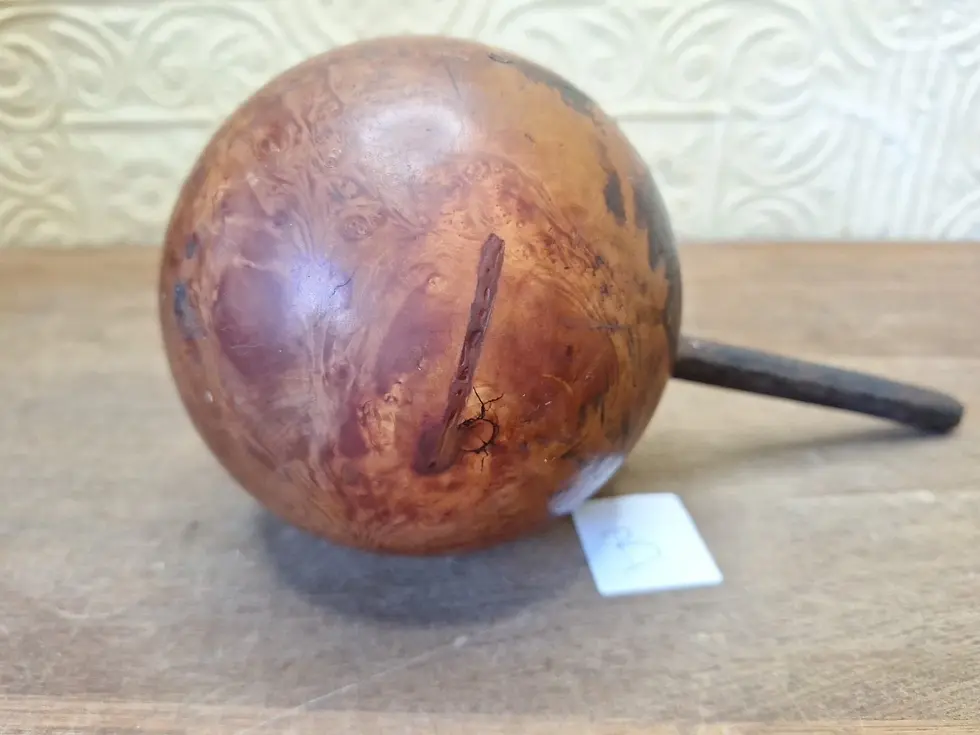 Thumbnail: Antique Reclaimed French Hardwood Newel Post Ball Cap Finial (B)