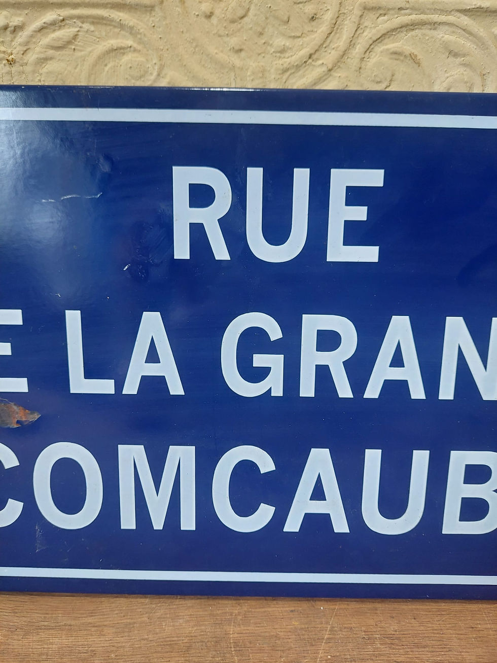 Thumbnail: Vintage Original French Enamel Street Sign "Rue De La Grande Comcaube"