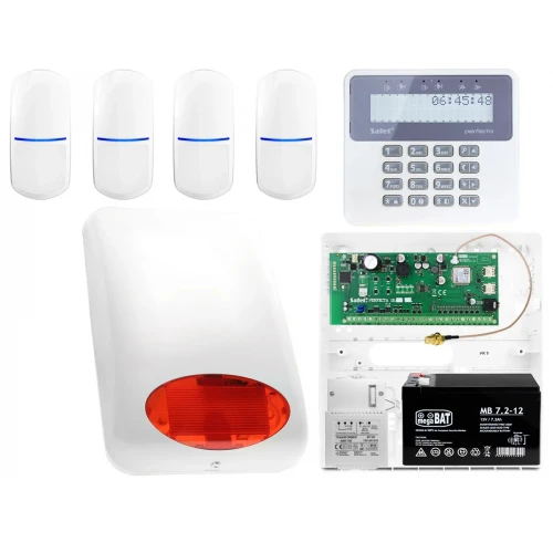 System alarmowy Satel Perfecta 16, 4x Czujka, LCD, Aplikacja mobilna, Powiadamia