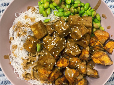 Zingy Tofu Bowl with Peanut Sauce
