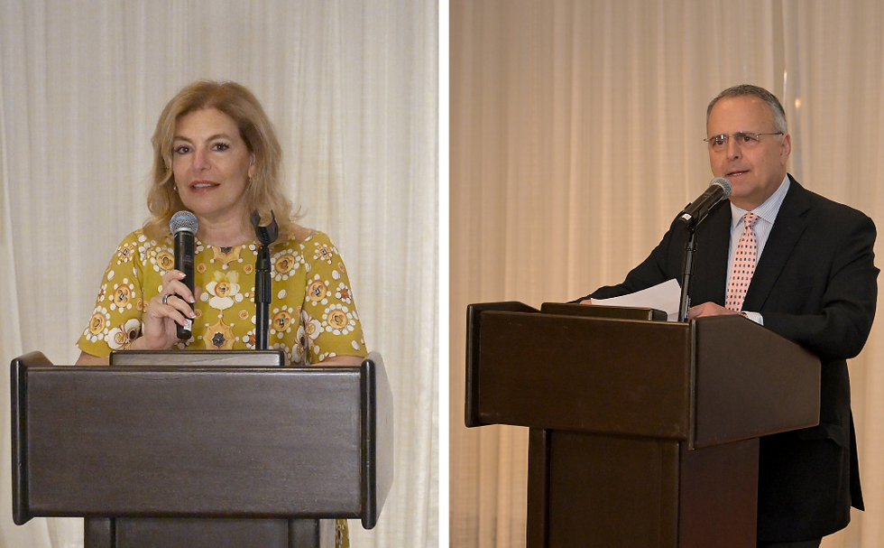 Co-Chairs Talin Yacoubian and Oscar Tatosian deliver remarks