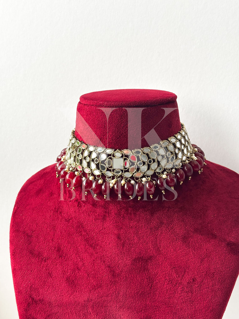 Thumbnail: Dark Red Mirror Choker Set