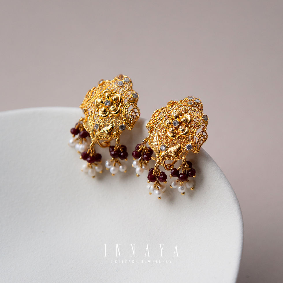 Filigree Tops Gold and Garnet Pre Order