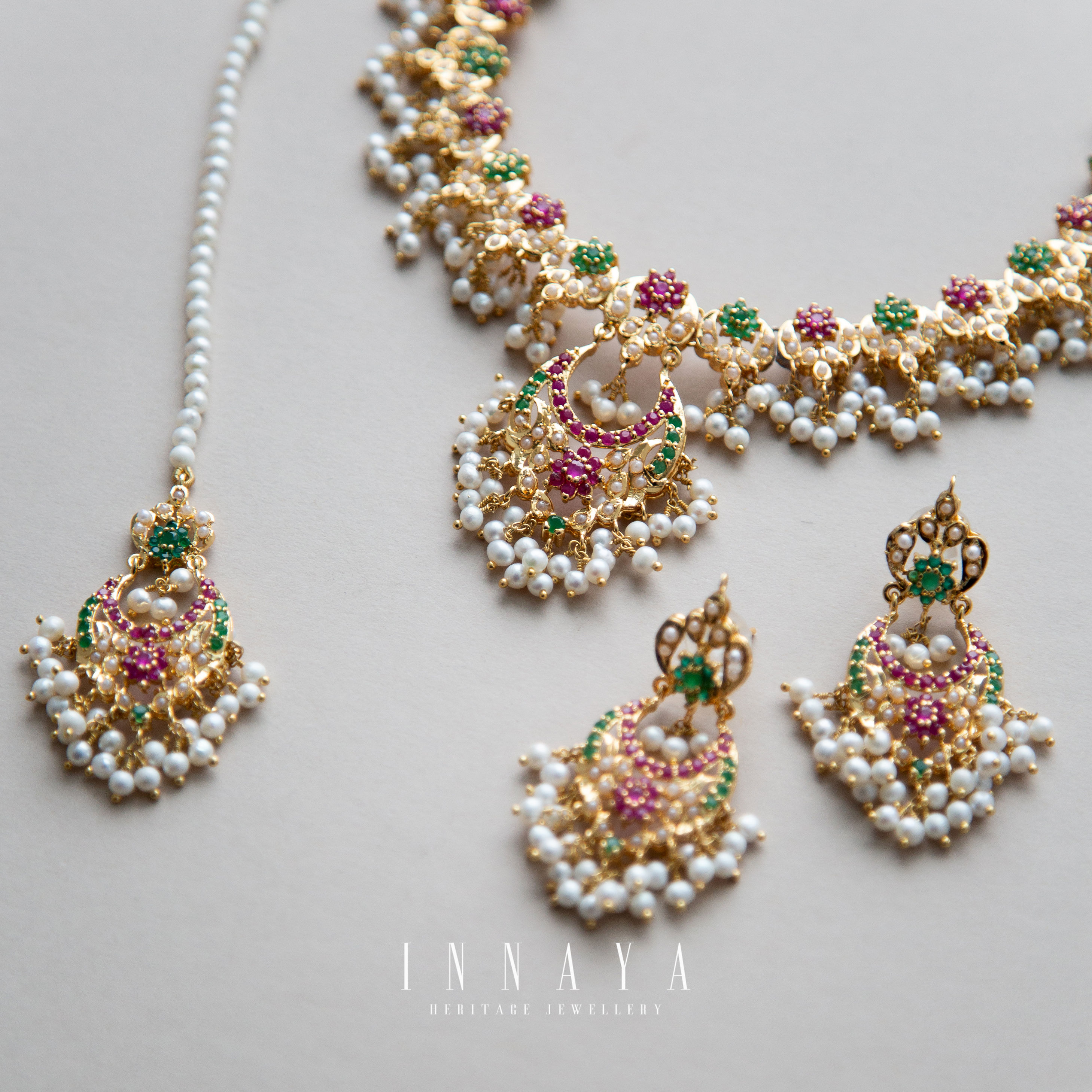 Hoor Necklace Earrings & Tikka Set Pre Order