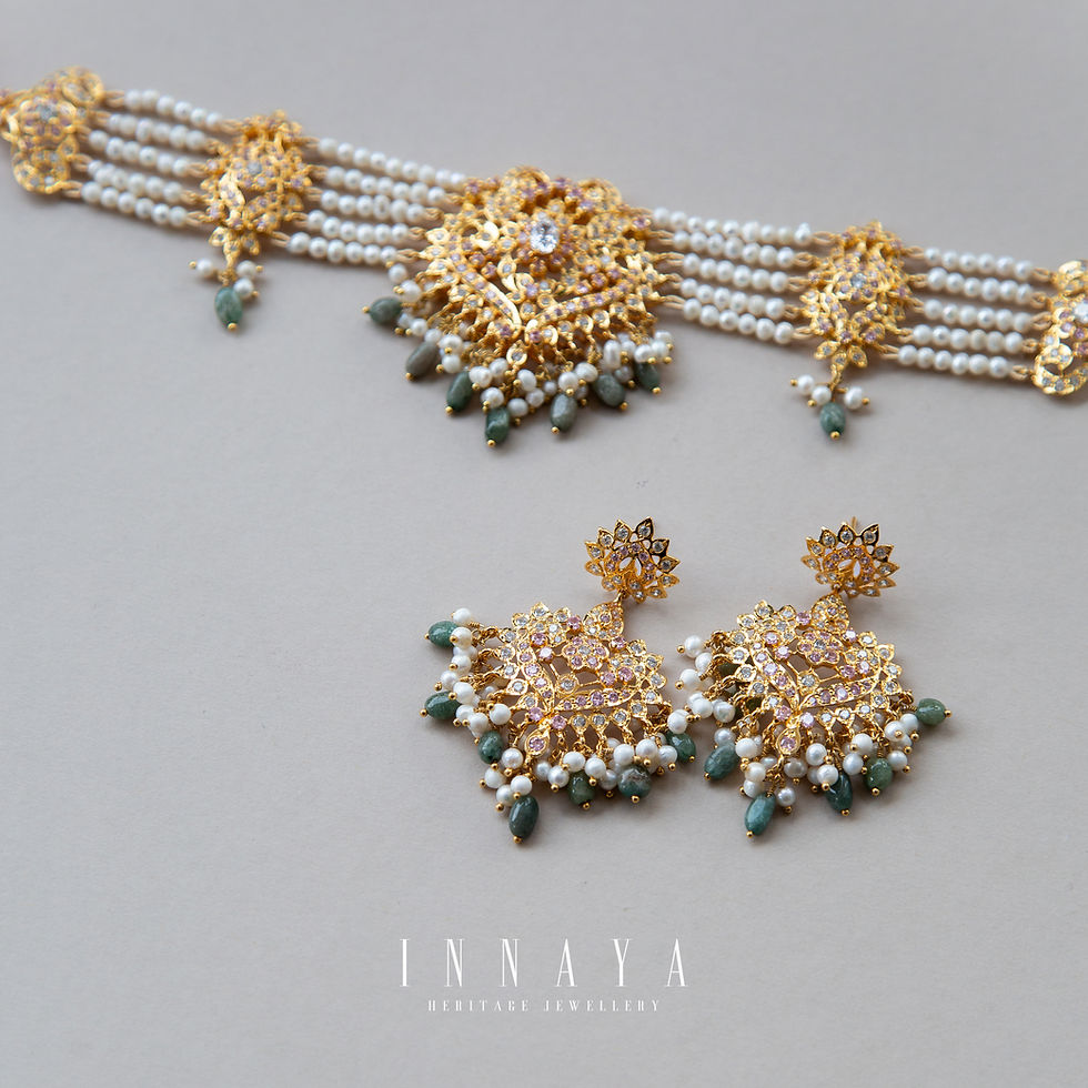 Thumbnail: Esmet Choker & Chameli Earrings Set Pre Order