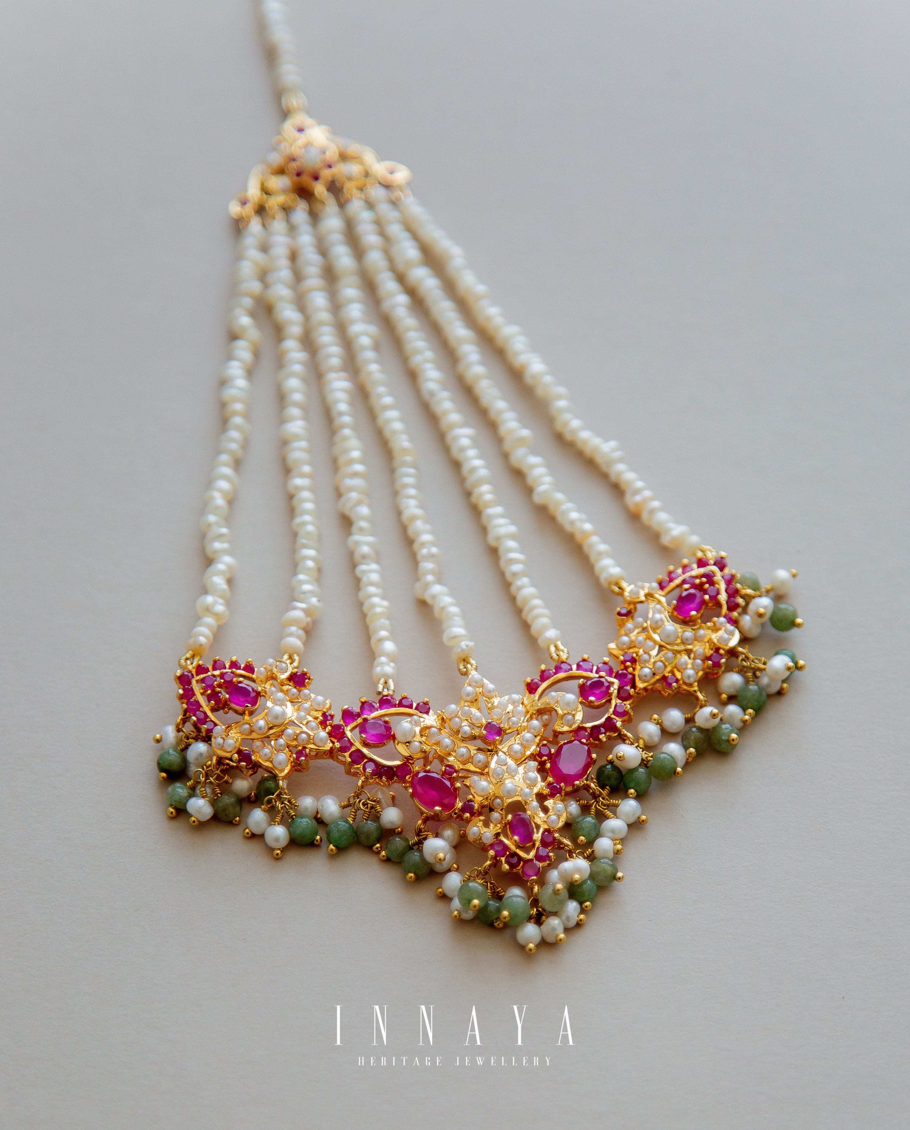 Freya Jhumar Jade & Garnet  Pre Order