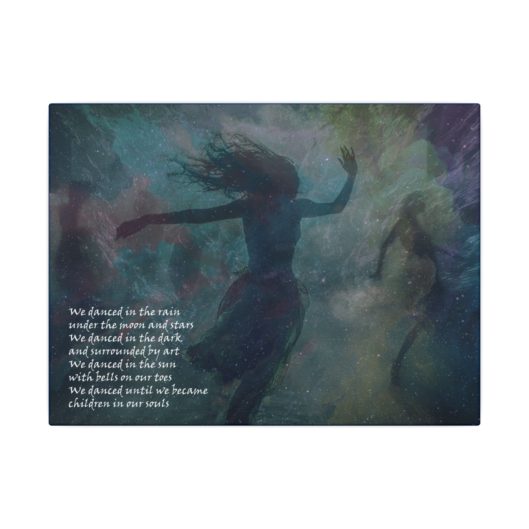 Dancing in the Rain - Matte Stretched Canvas Wall Art (Inspirational Poem)