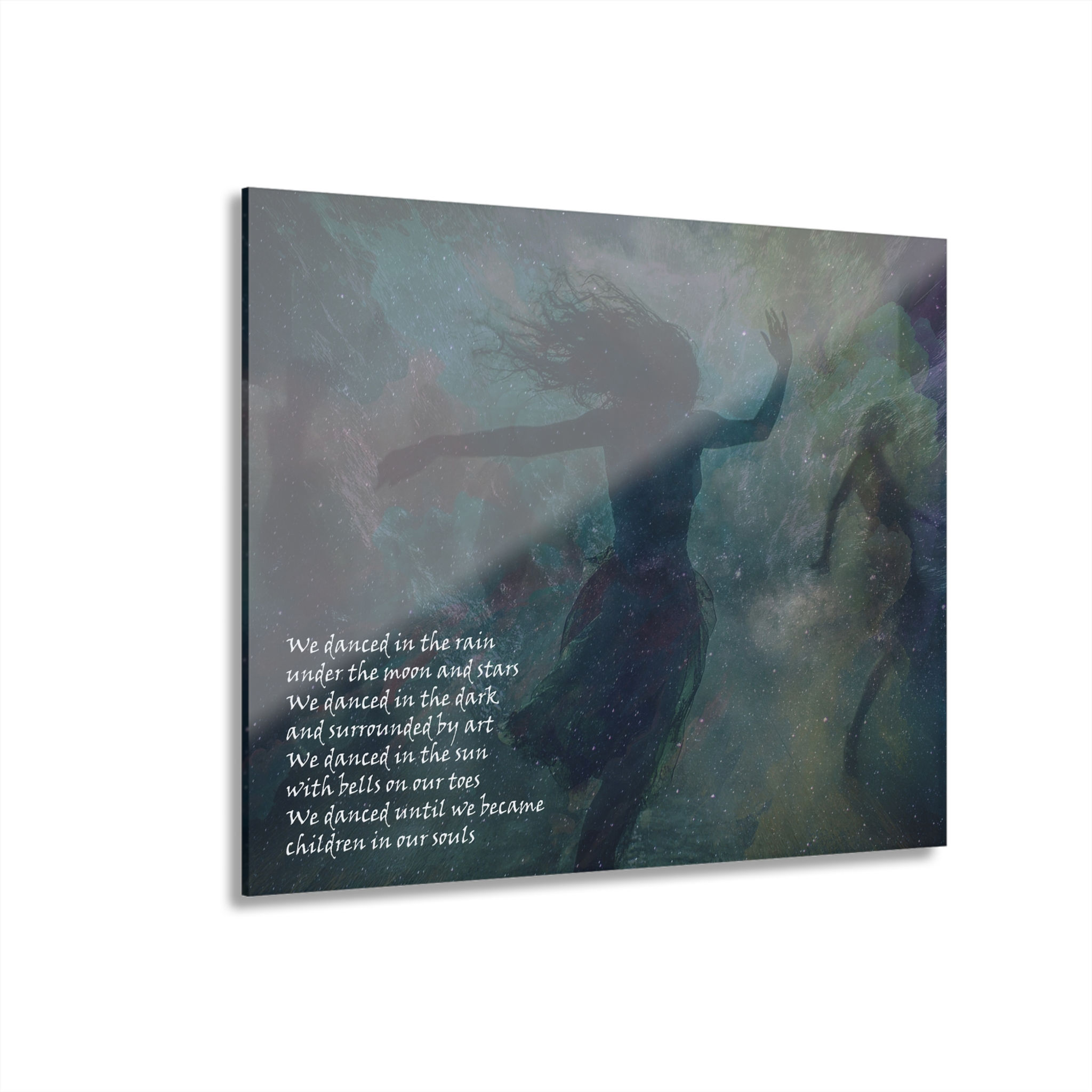 Dancing in the Rain Acrylic Print , Wall Art with Poem (French Cleat Hanging)