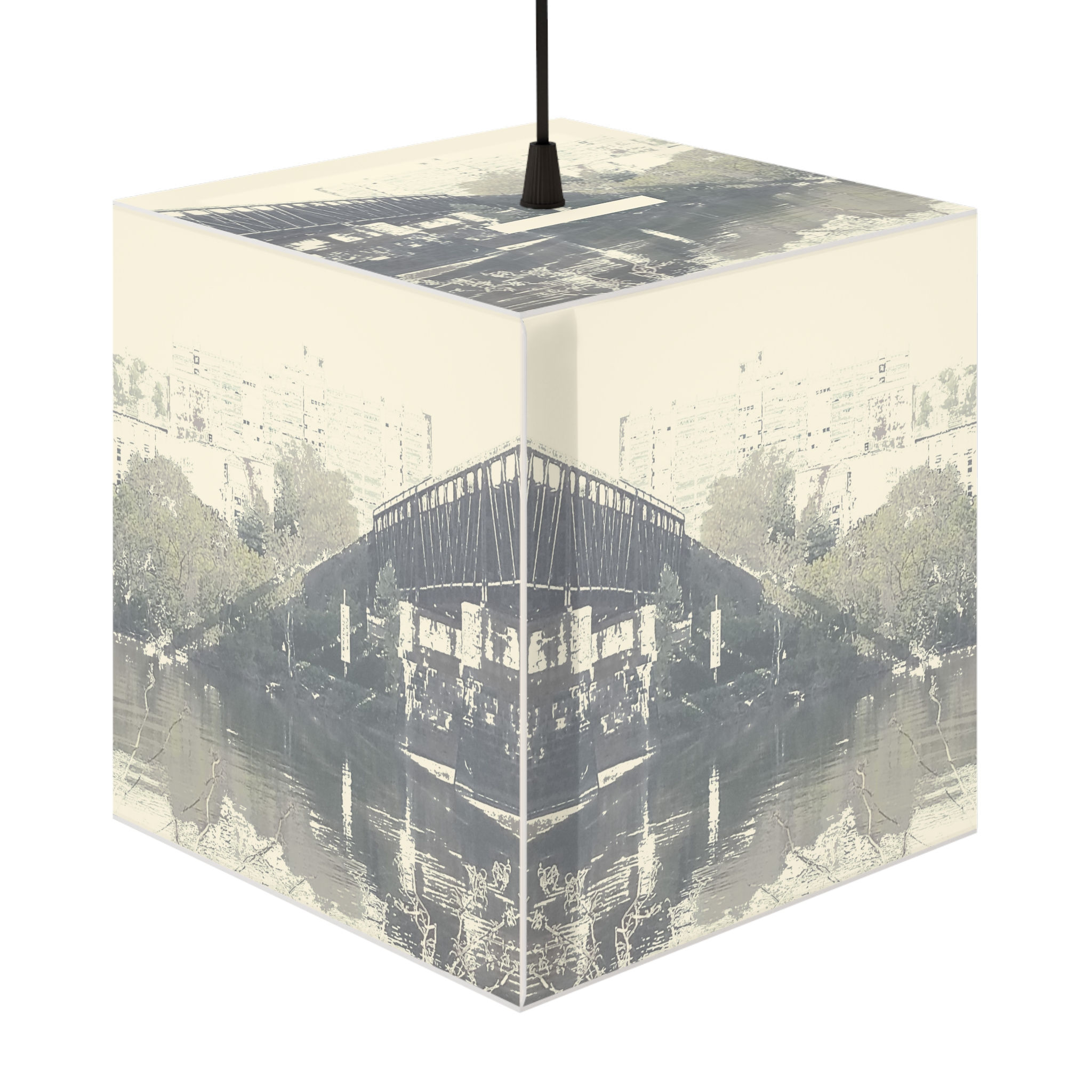 Urban Bridge Hanging Light Cube