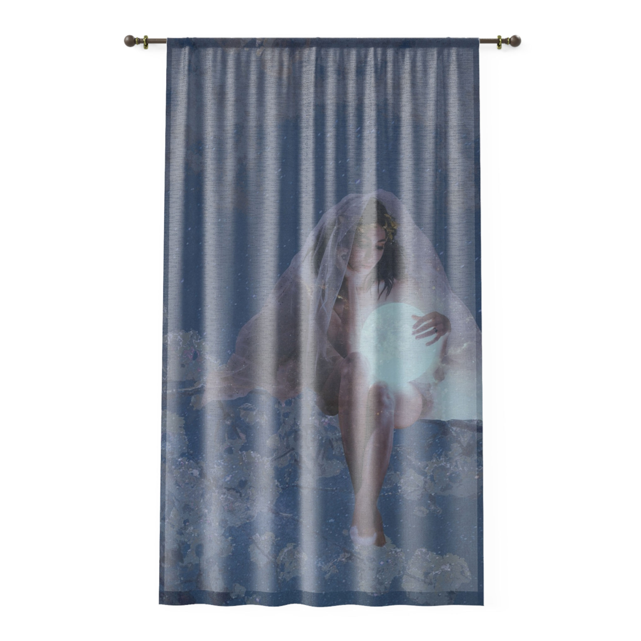 Blue Moon Right Curtain — Nature Inspired Window Curtain