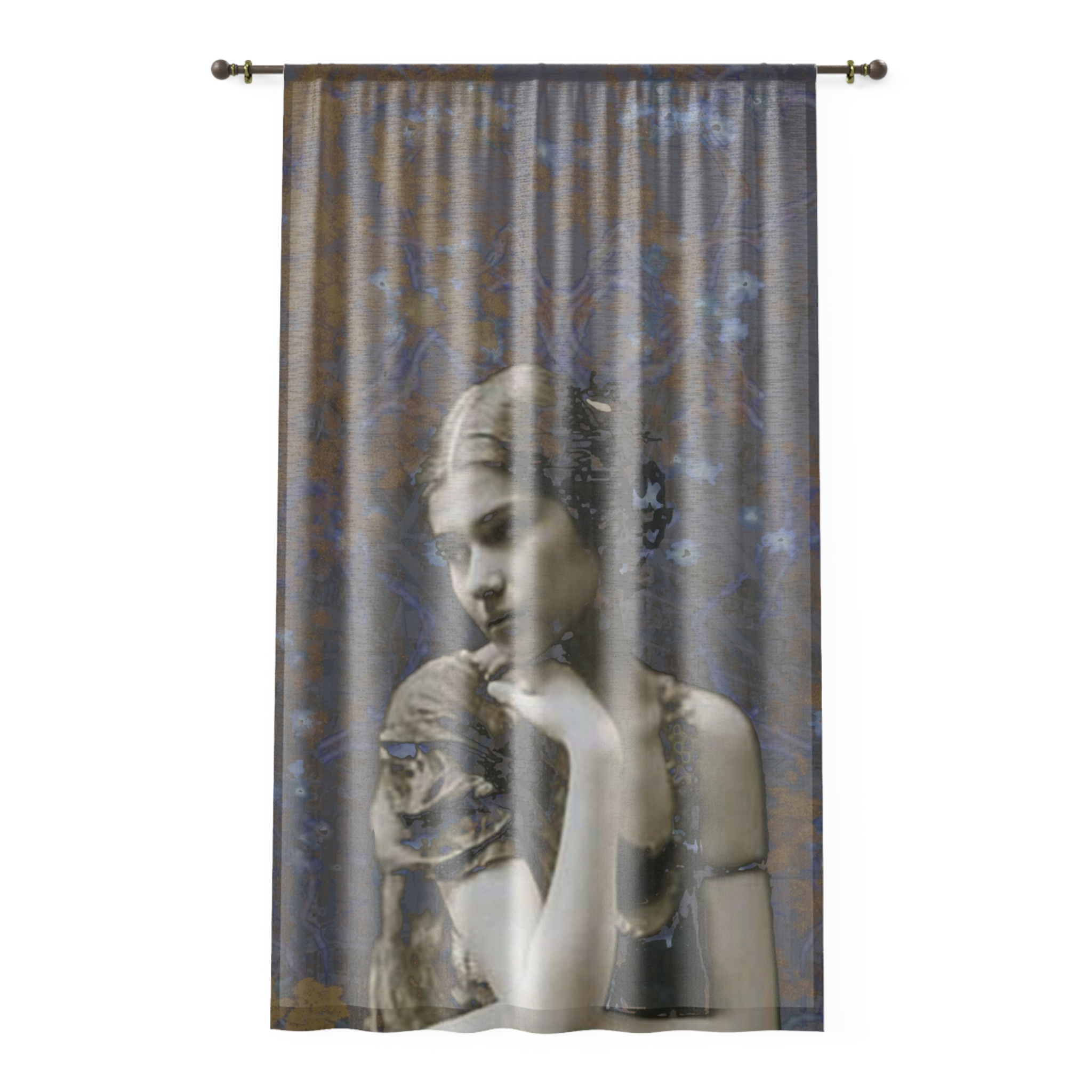 Pensive Left Curtain — Nature Inspired Window Curtain