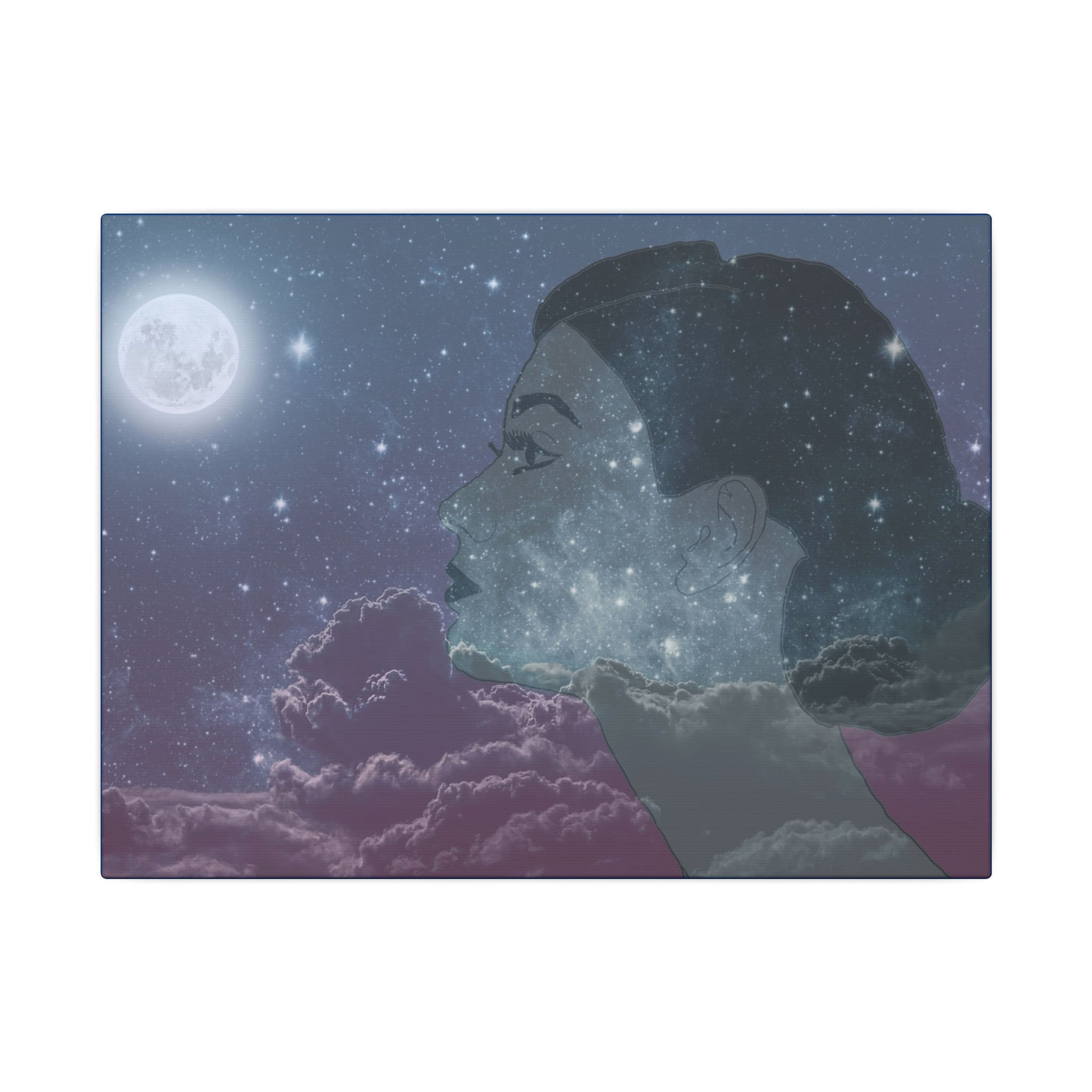 Dreamer Surreal Night Portrait Wall Art Matte Canvas