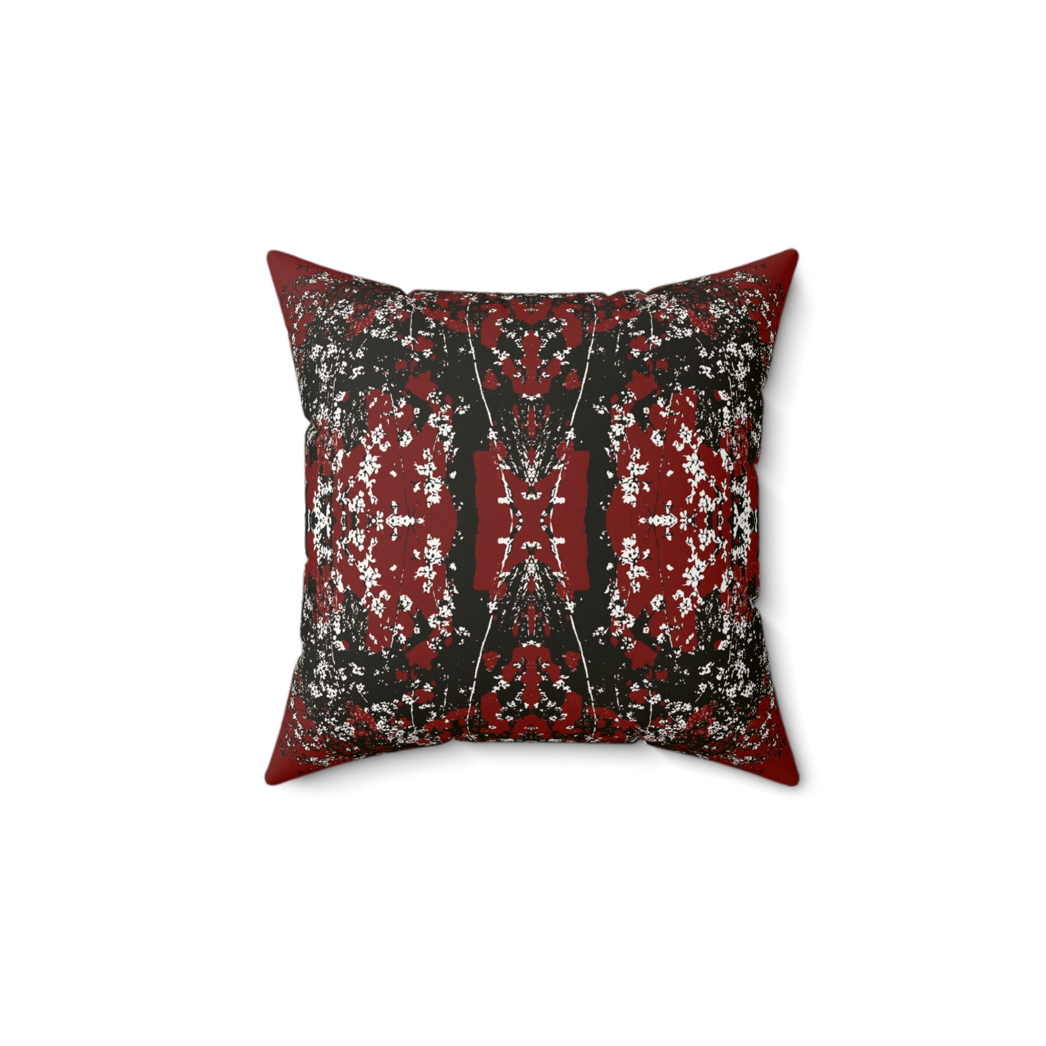 Mad Blossoms Mandala Pillow — Faux Suede Decorative Cushion