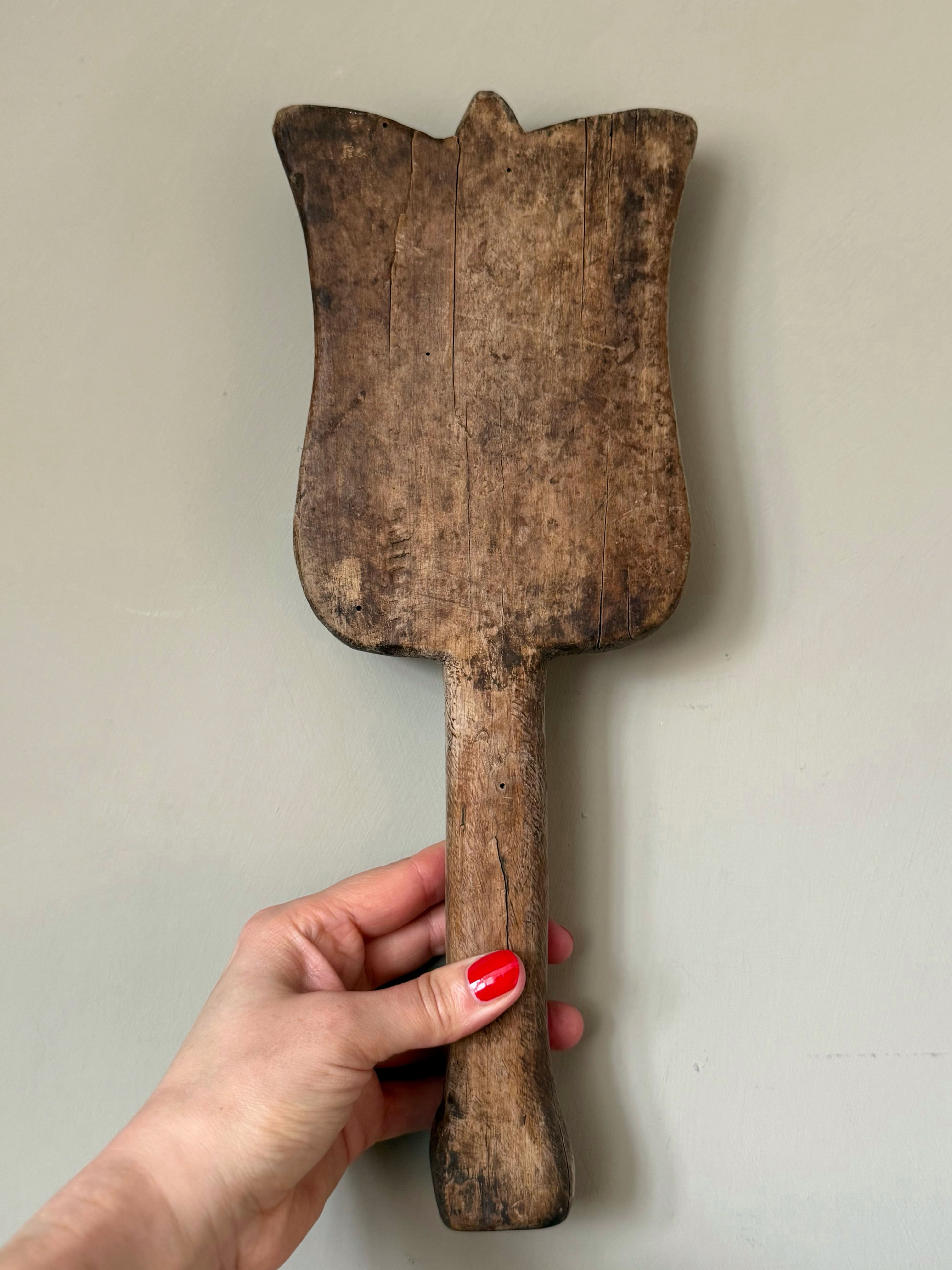 Antique Primitive Wooden Paddle 4