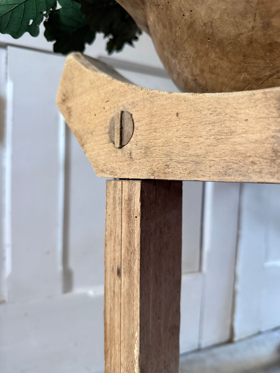 Thumbnail: Antique Dough Bowl and Stand 
