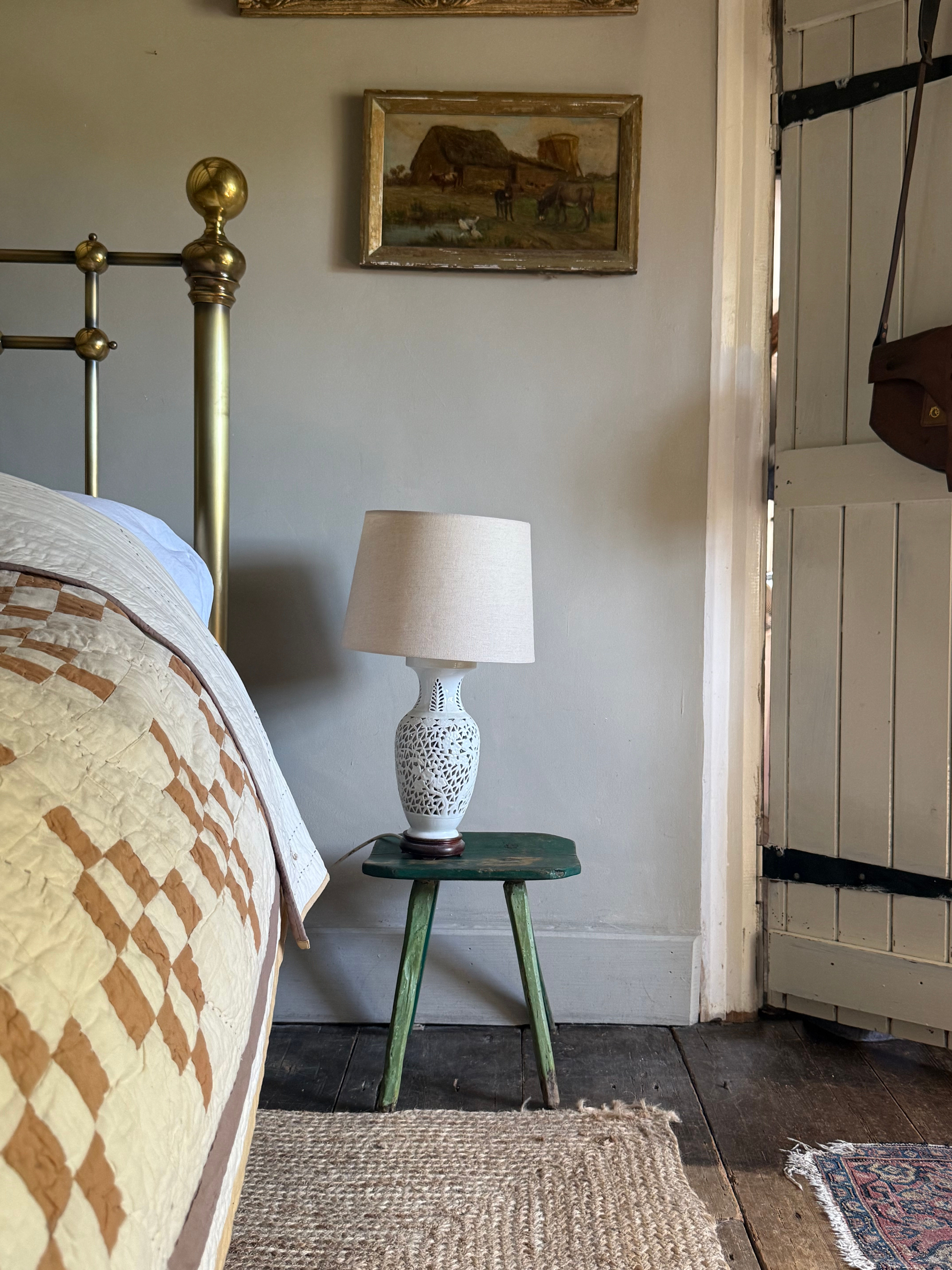 Antique Painted Wooden Stool