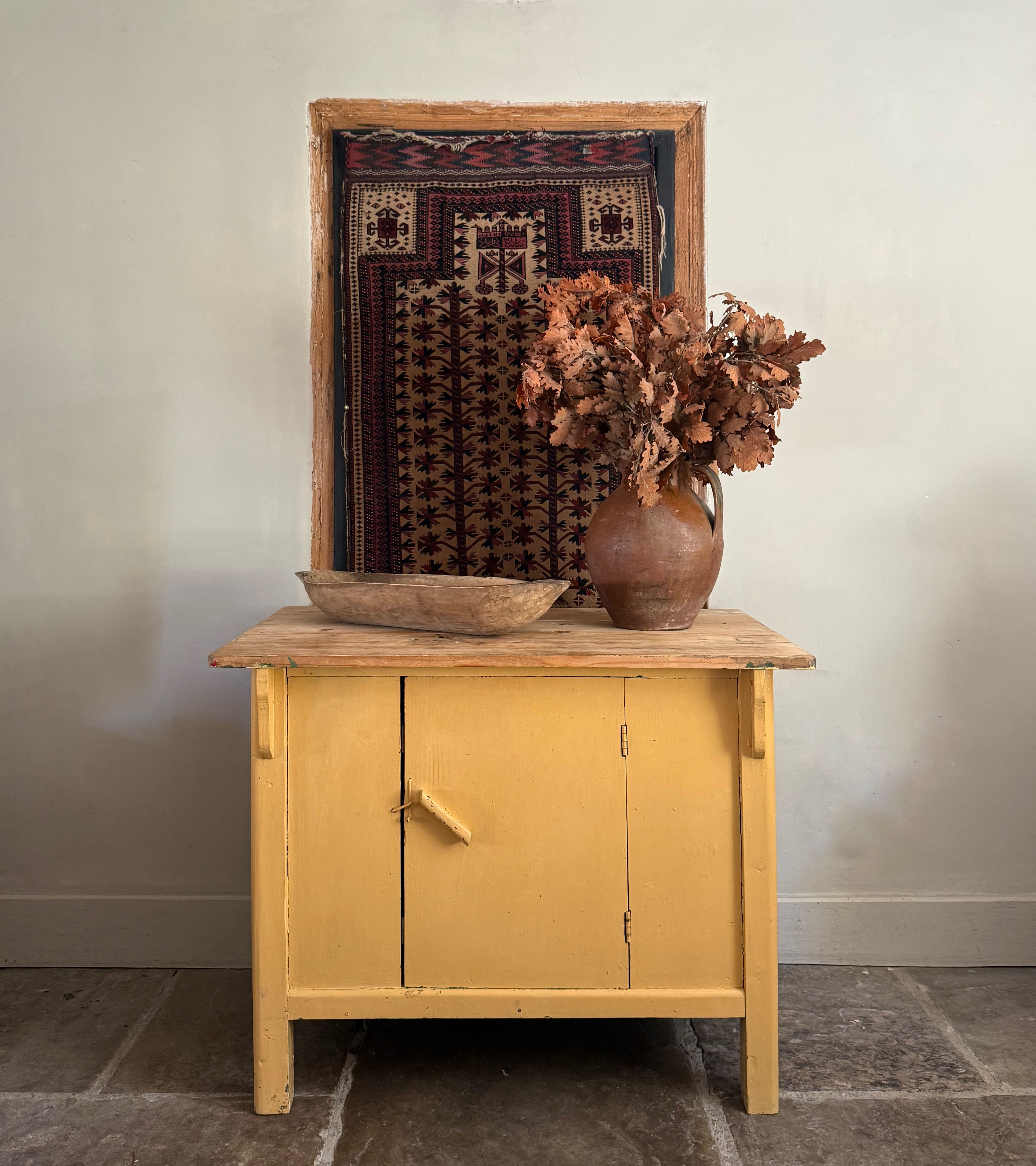 Primitive Painted Pine Cupboard