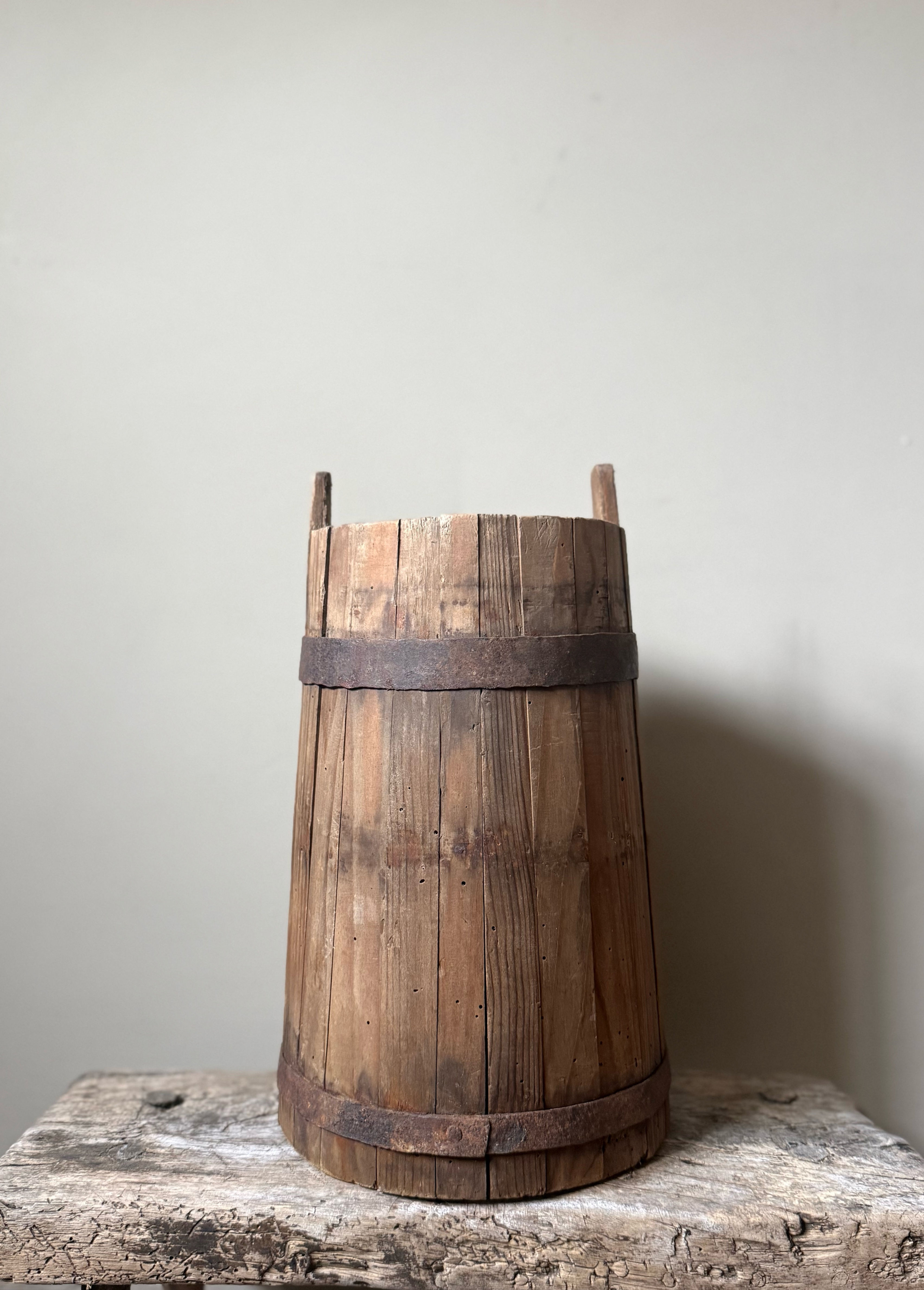 Antique Wooden Staved Container