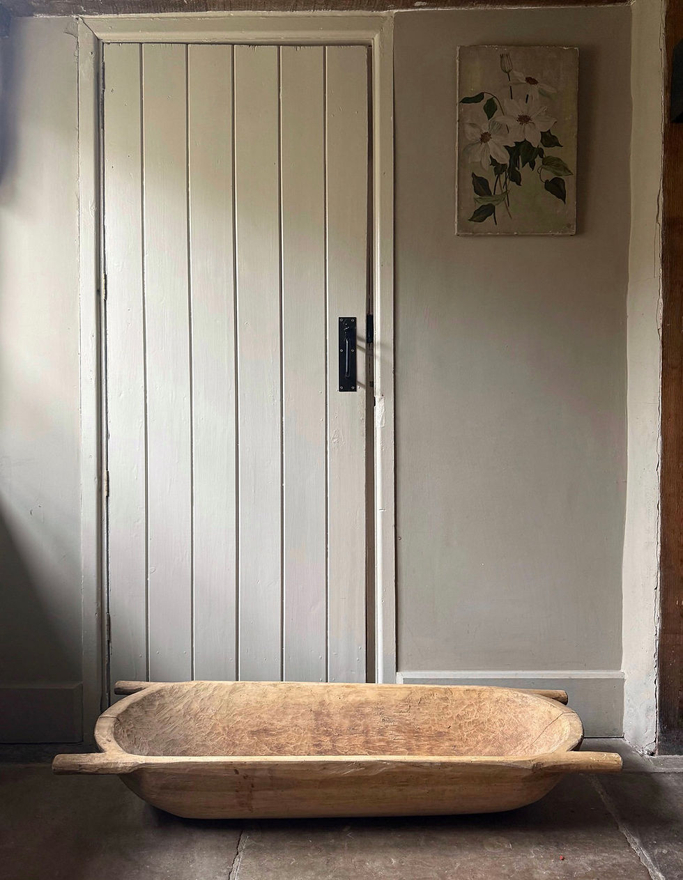 Thumbnail: Antique Dough Bowl and Stand 