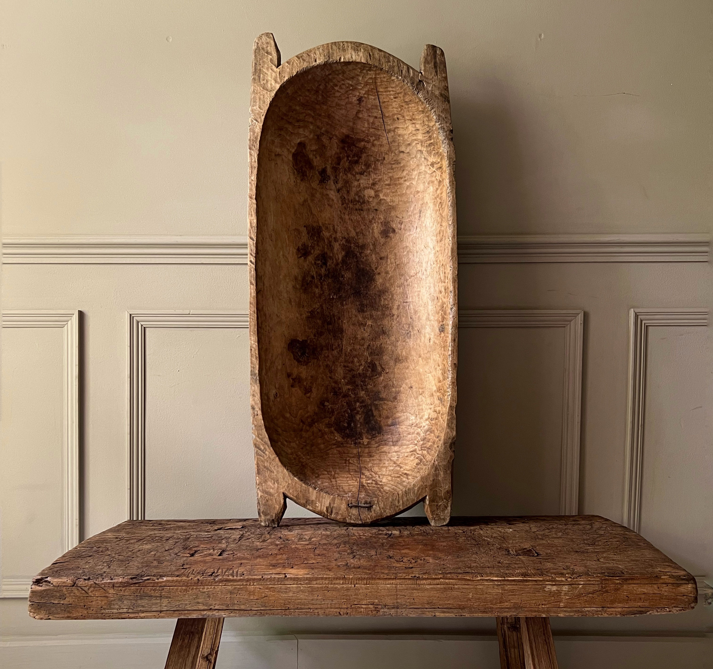Large Rustic Dough Bowl