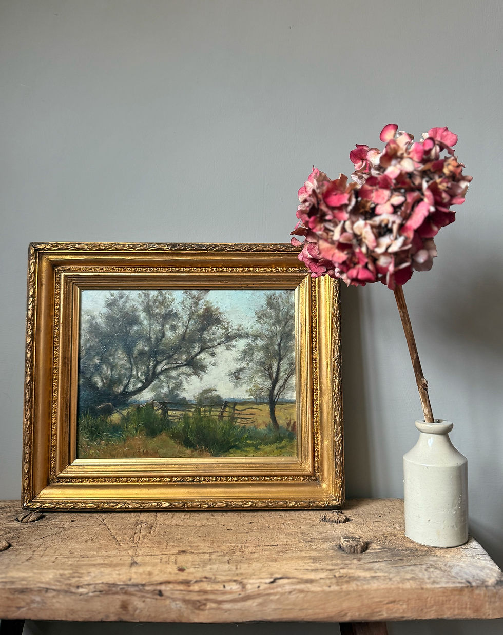 Thumbnail: Framed Oil on Board of Landscape 