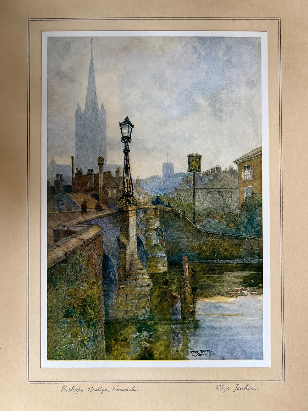 Thumbnail: Vintage Framed Etching of Bishops Bridge, Norwich