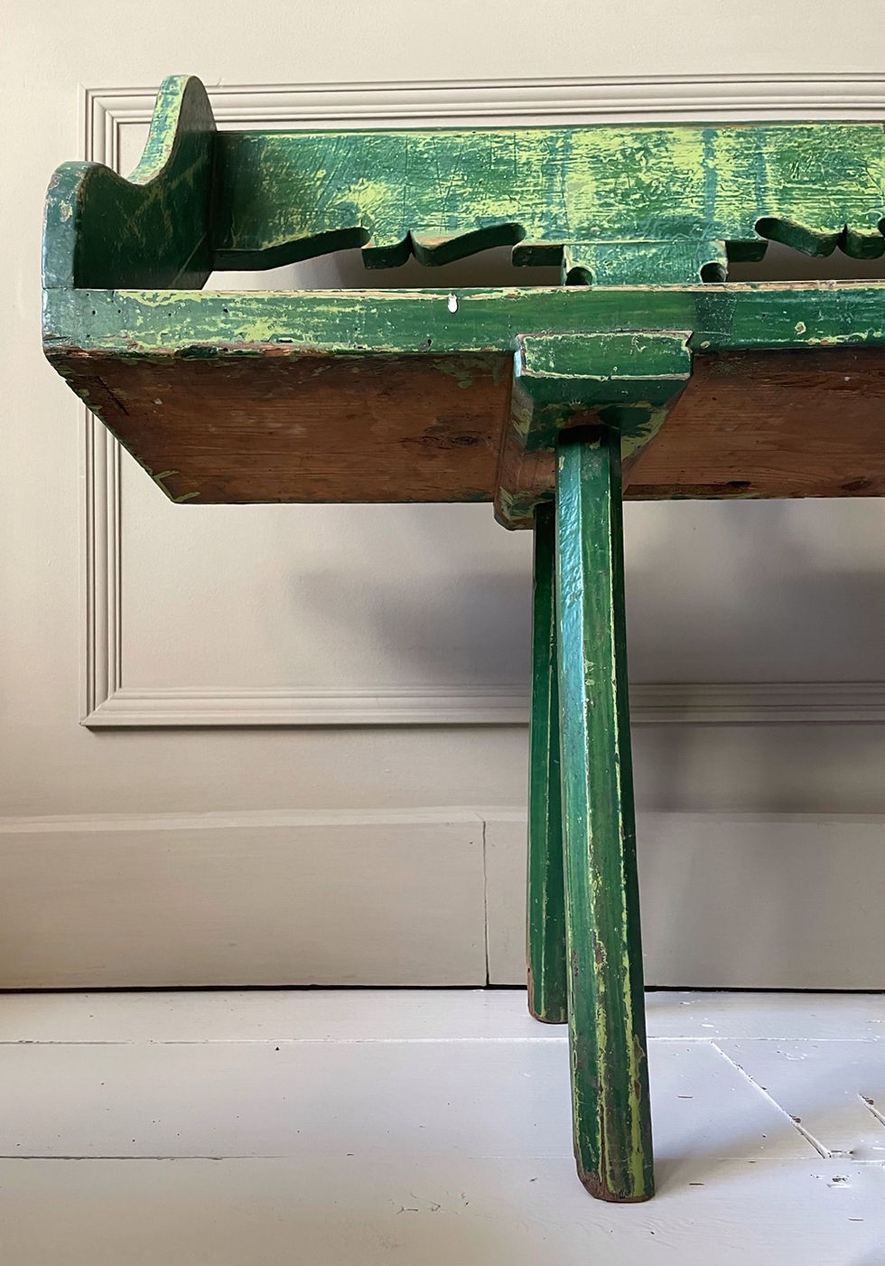 Thumbnail: Painted 19th Century Folk Bench