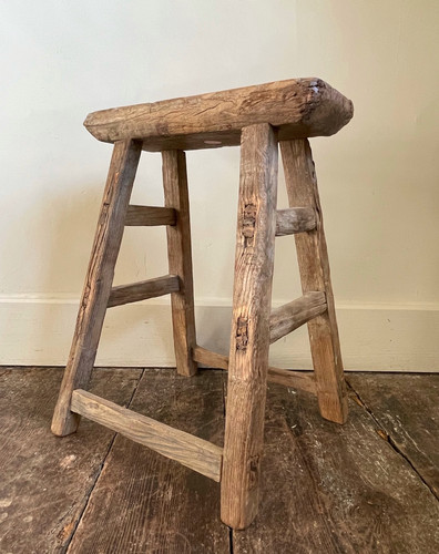Tall Rustic Elm Stool The Primitive Home