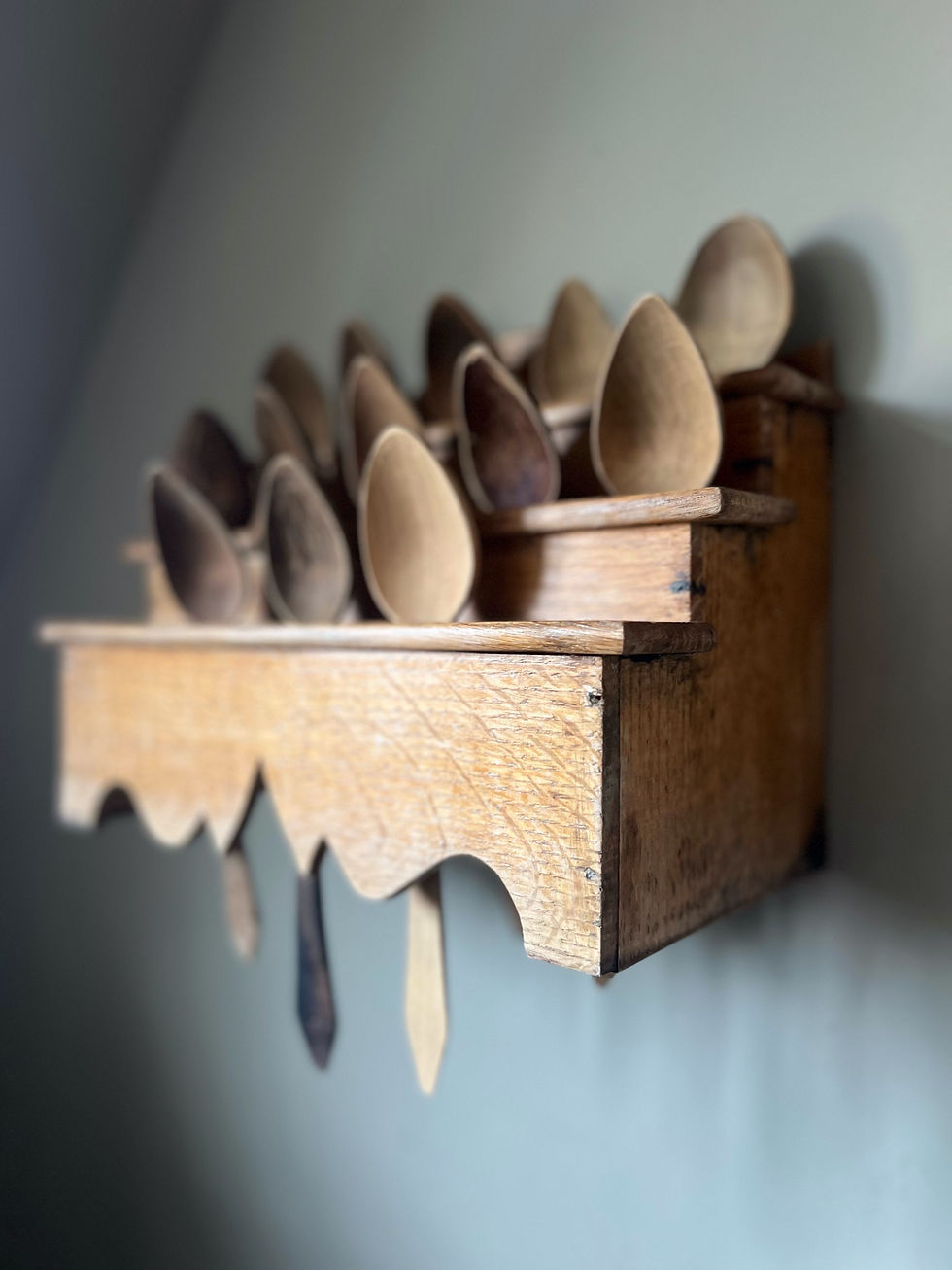 Thumbnail: Welsh Spoon Rack with Vintage Spoons