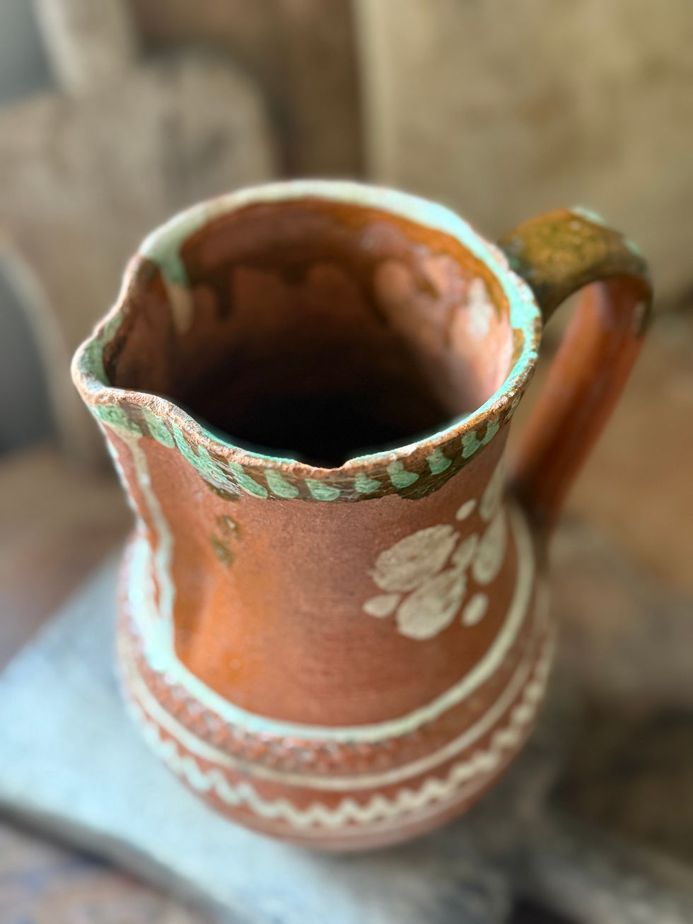 Thumbnail: Decorative Glazed Terracotta Jug