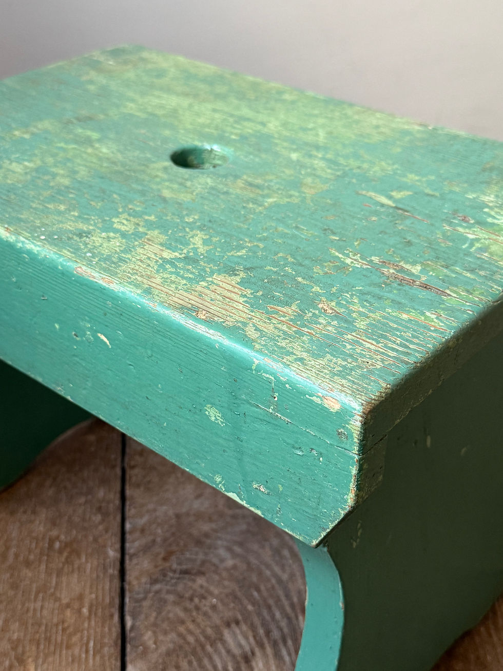 Thumbnail: Antique Painted Wooden Stool