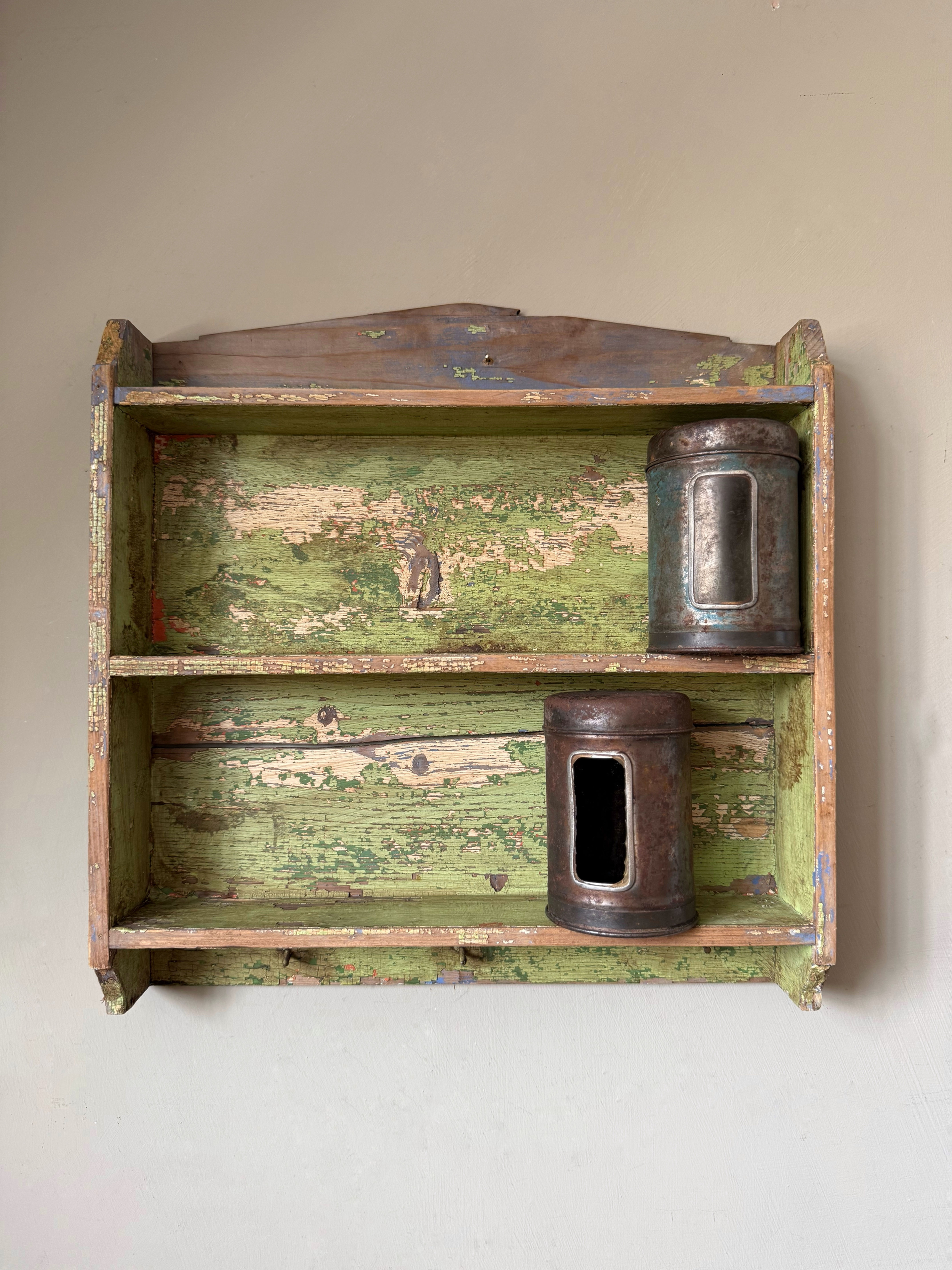 Small Vintage Chippy Painted Shelf