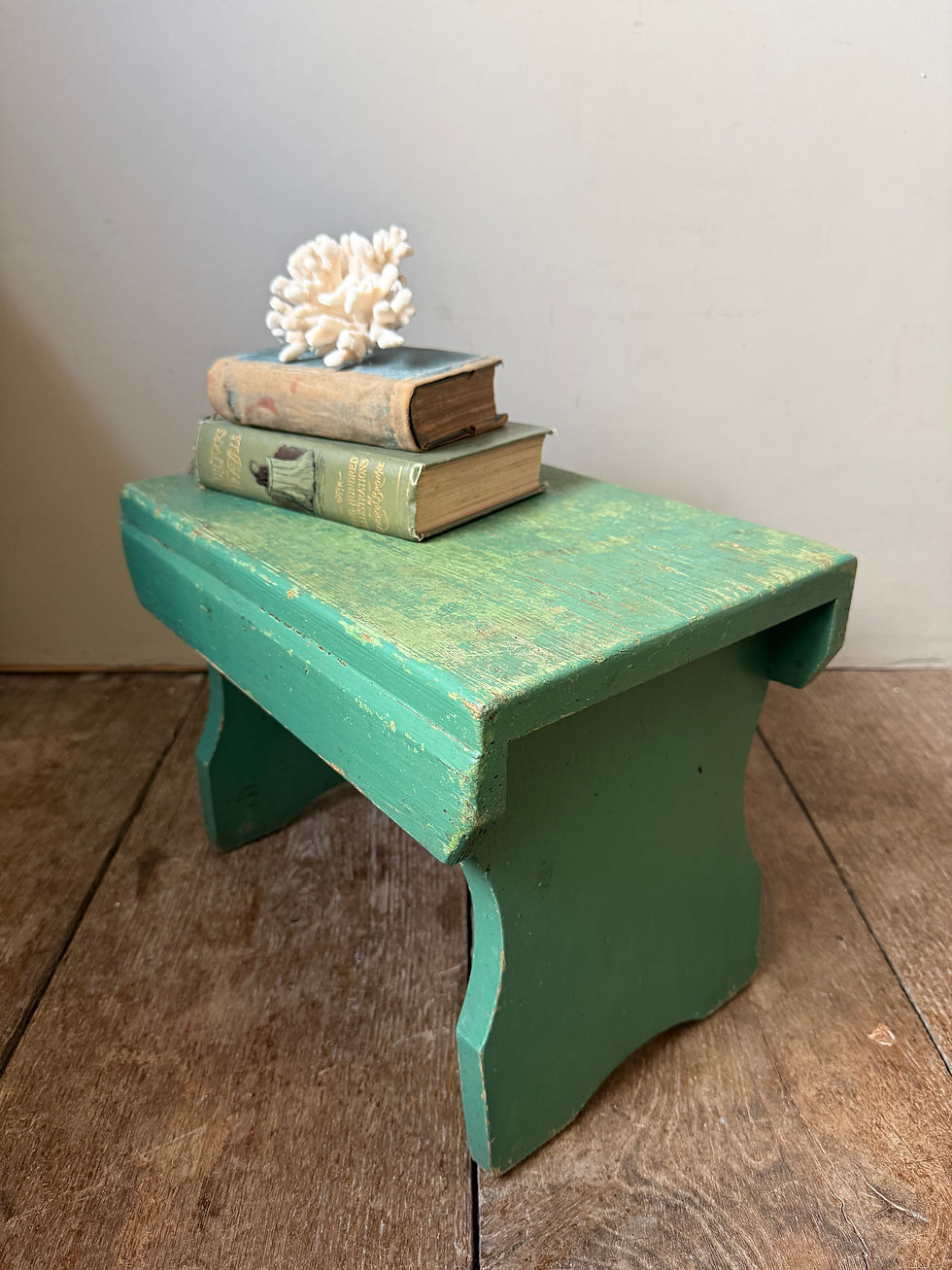 Thumbnail: Antique Painted Wooden Stool
