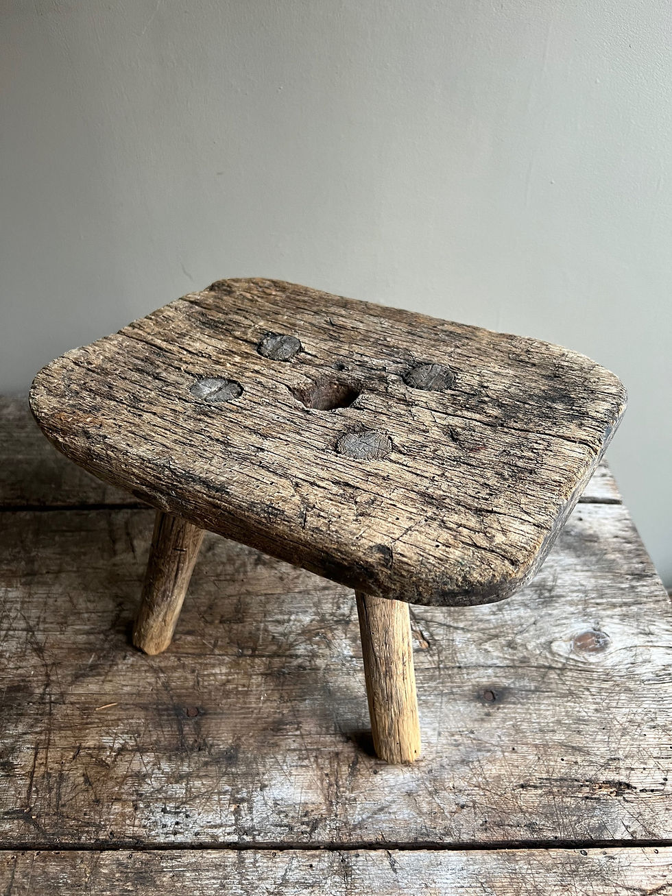 Thumbnail: Small Vintage Wooden Stool