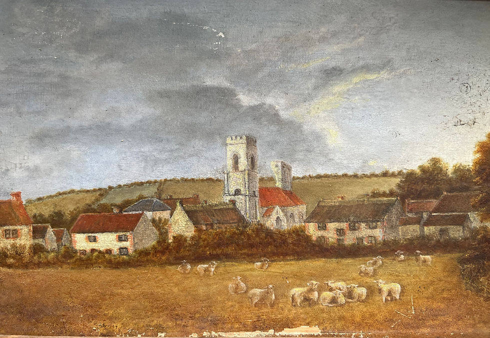 Thumbnail: Framed Oil on Board of Weybourne - Dated 1898