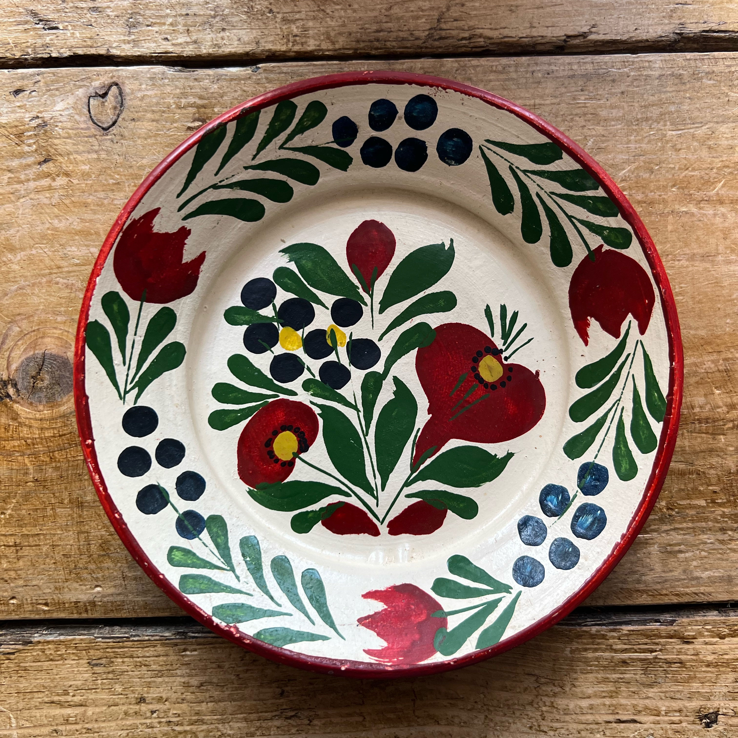 Hand Painted Vintage Clay Plate