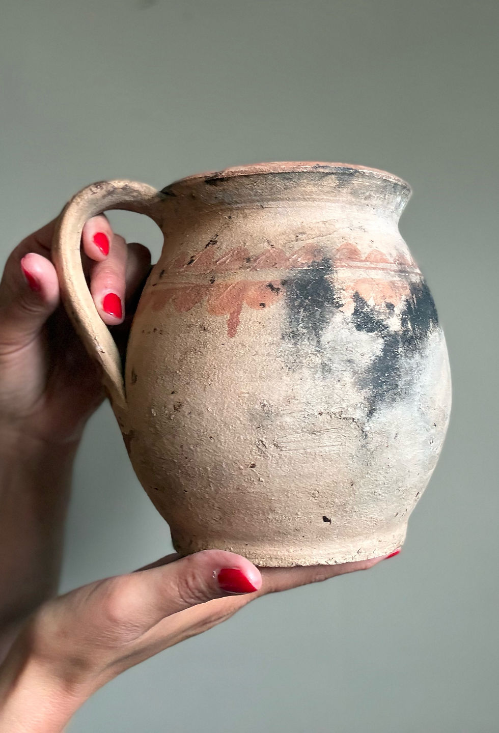 Thumbnail: Antique Romanian Terracotta Jug