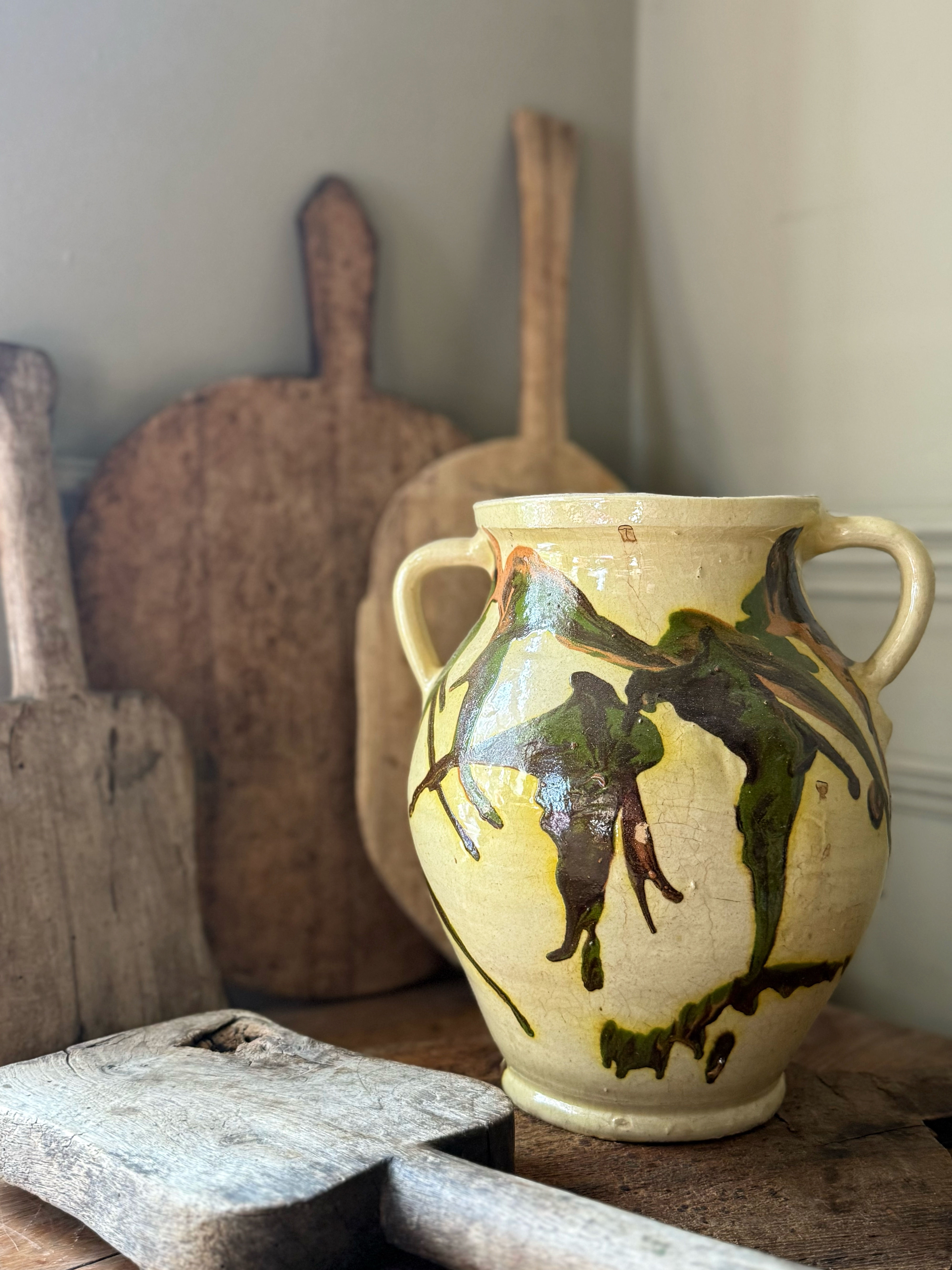 Glazed Two Handled Pot