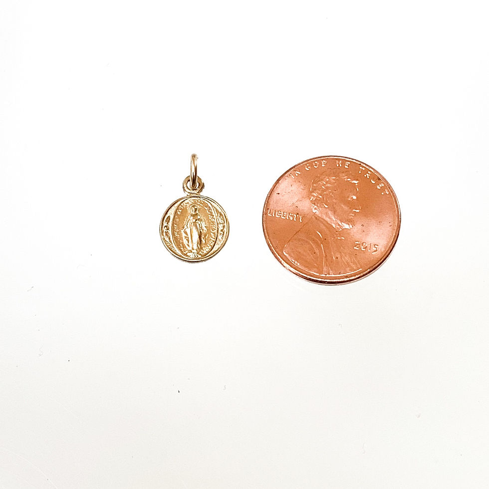 Thumbnail: Small Miraculous Mary Medal in 14k Gold Filled