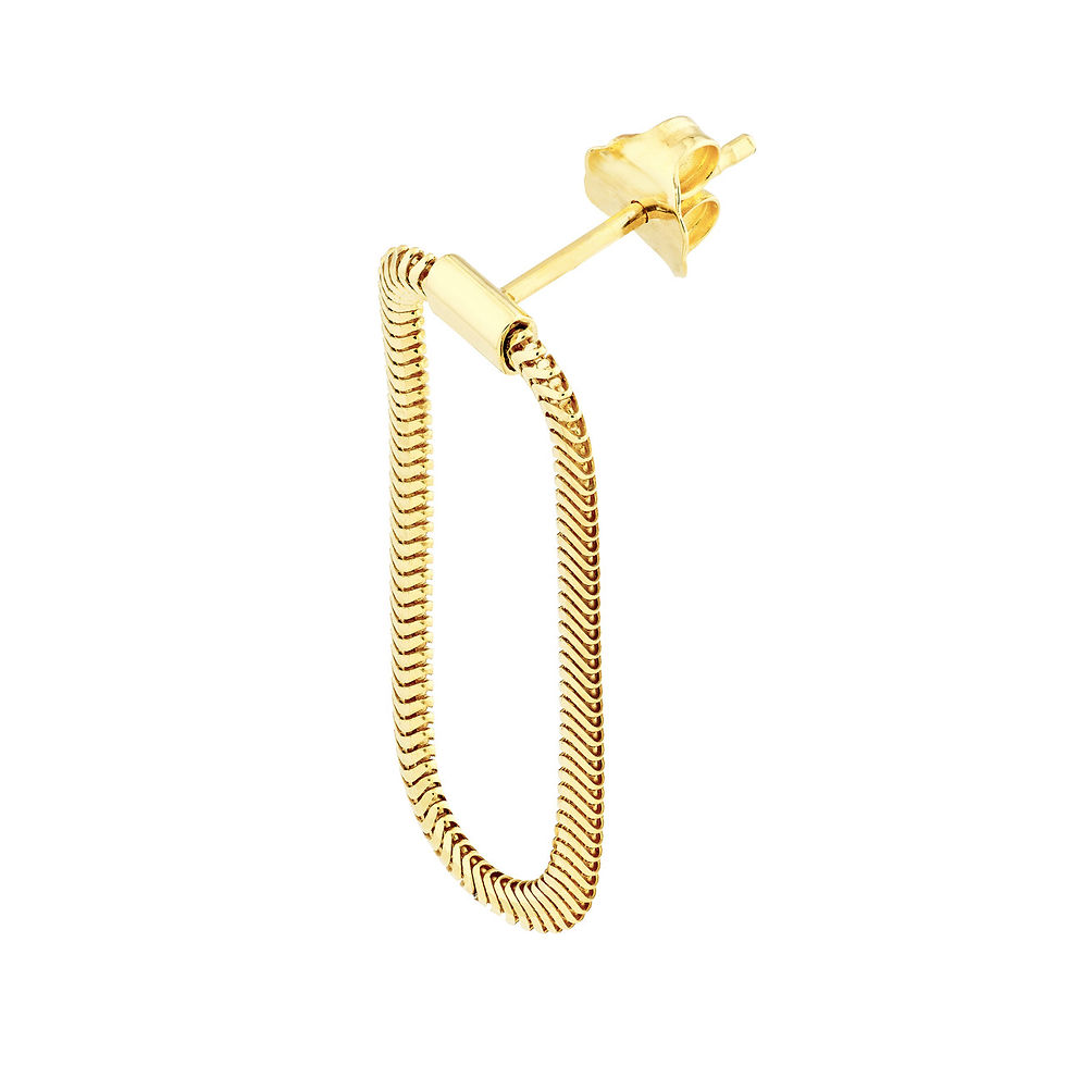 Thumbnail: 14K Gold Loop Snake Chain Earrings