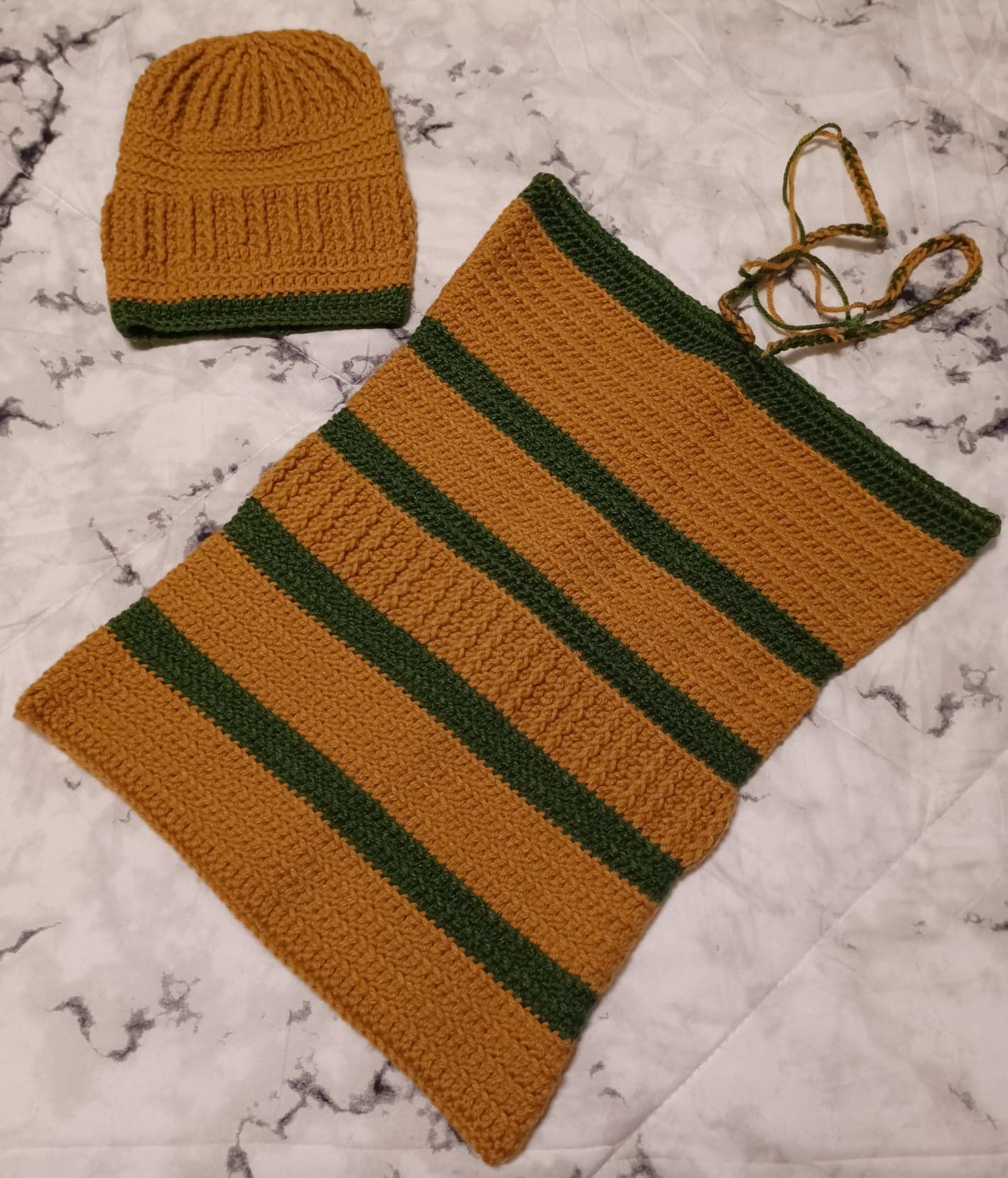 Crocheted Hat and Cowl