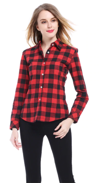Thumbnail: Cemizo Long Sleeve Flannel Shirt - Red