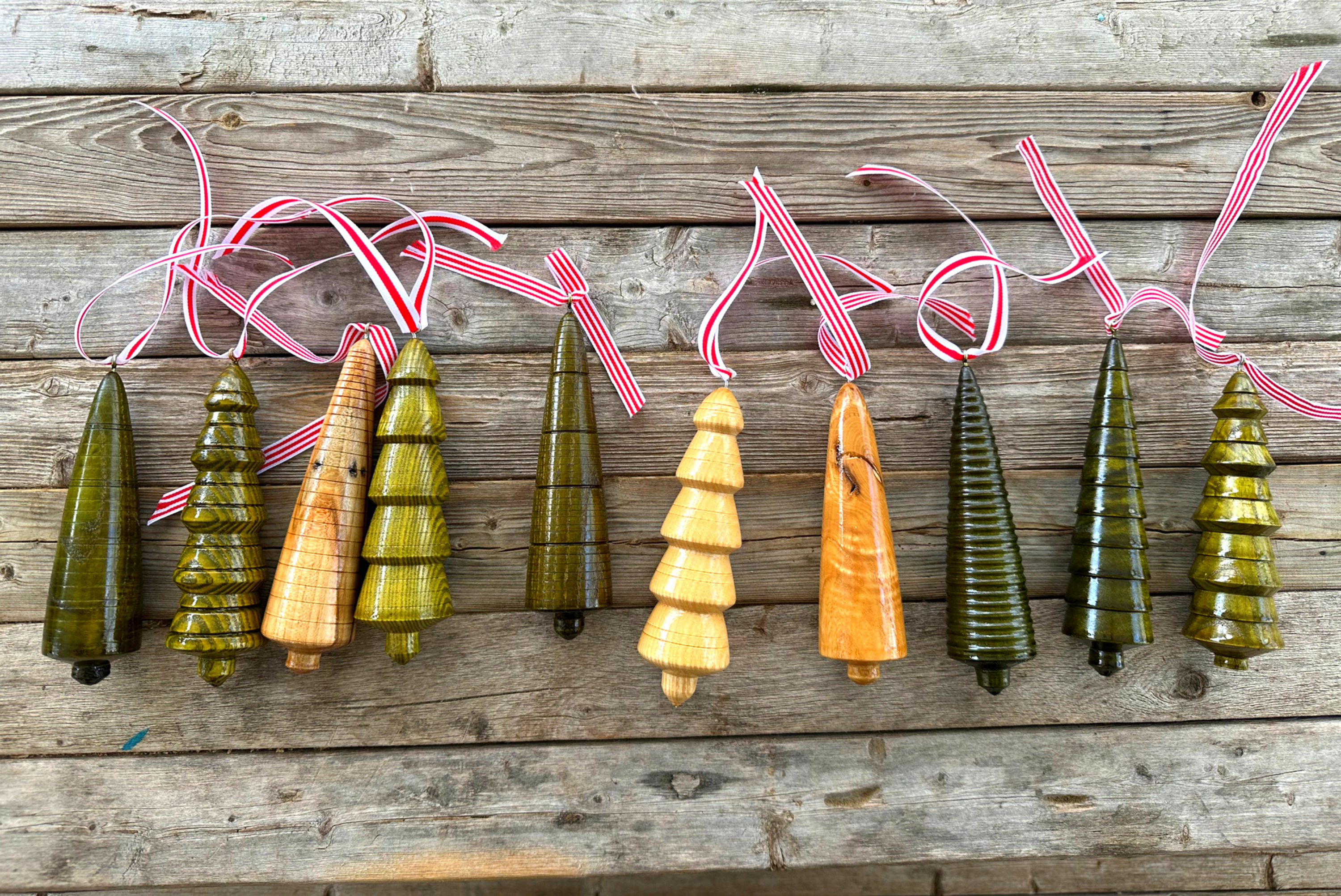 WOOD TREES: HandTurned Wood Christmas Ornaments
