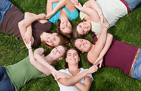 young women friends together
