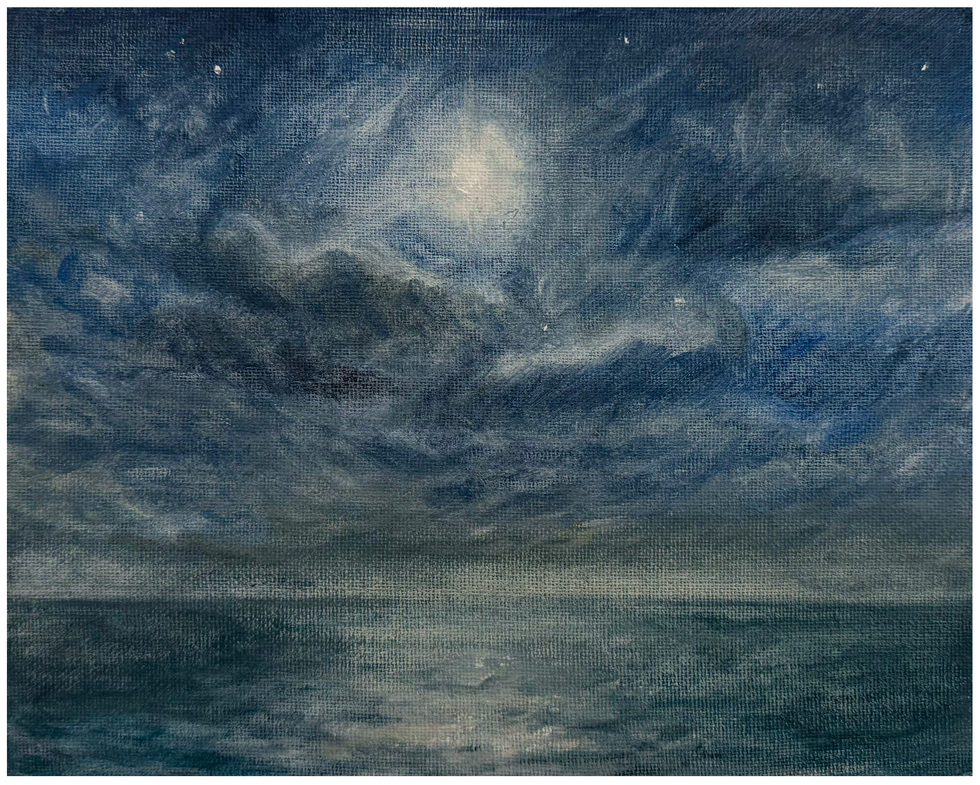 The Illumination of The Mind / Pevensey Bay, acrylic on canvas, 20x25cm