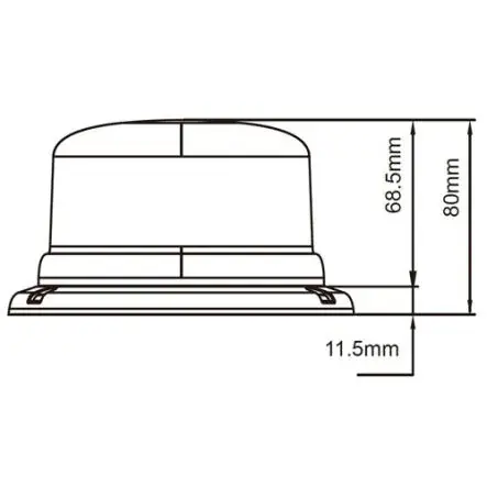Thumbnail: LED-flitser 360º -  12/24V - 3 punt vaste montage - R65