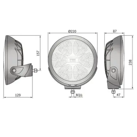 Thumbnail: LED toplamp - 12/24V - 220mm - 27/3 watt - Fervor
