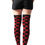 Thumbnail: Ladies Skater Black / Red Checkerboard Over-knee Socks